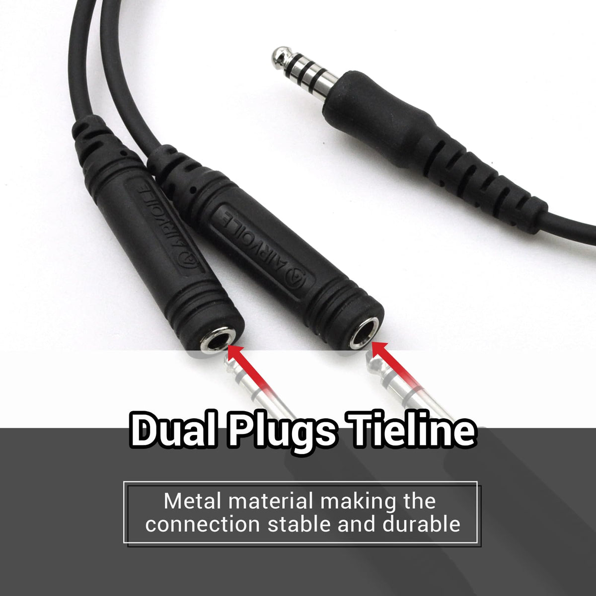 AirVoice U-174 helicopter plug connection demonstrating plug-to-plug interface