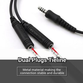 AirVoice U-174 helicopter plug connection demonstrating plug-to-plug interface