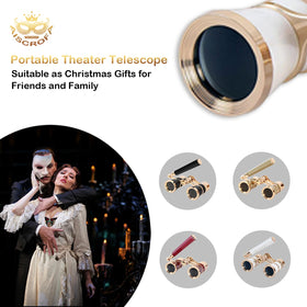 AiScrofa opera glasses worn on chest with gold chain for hands-free convenience
