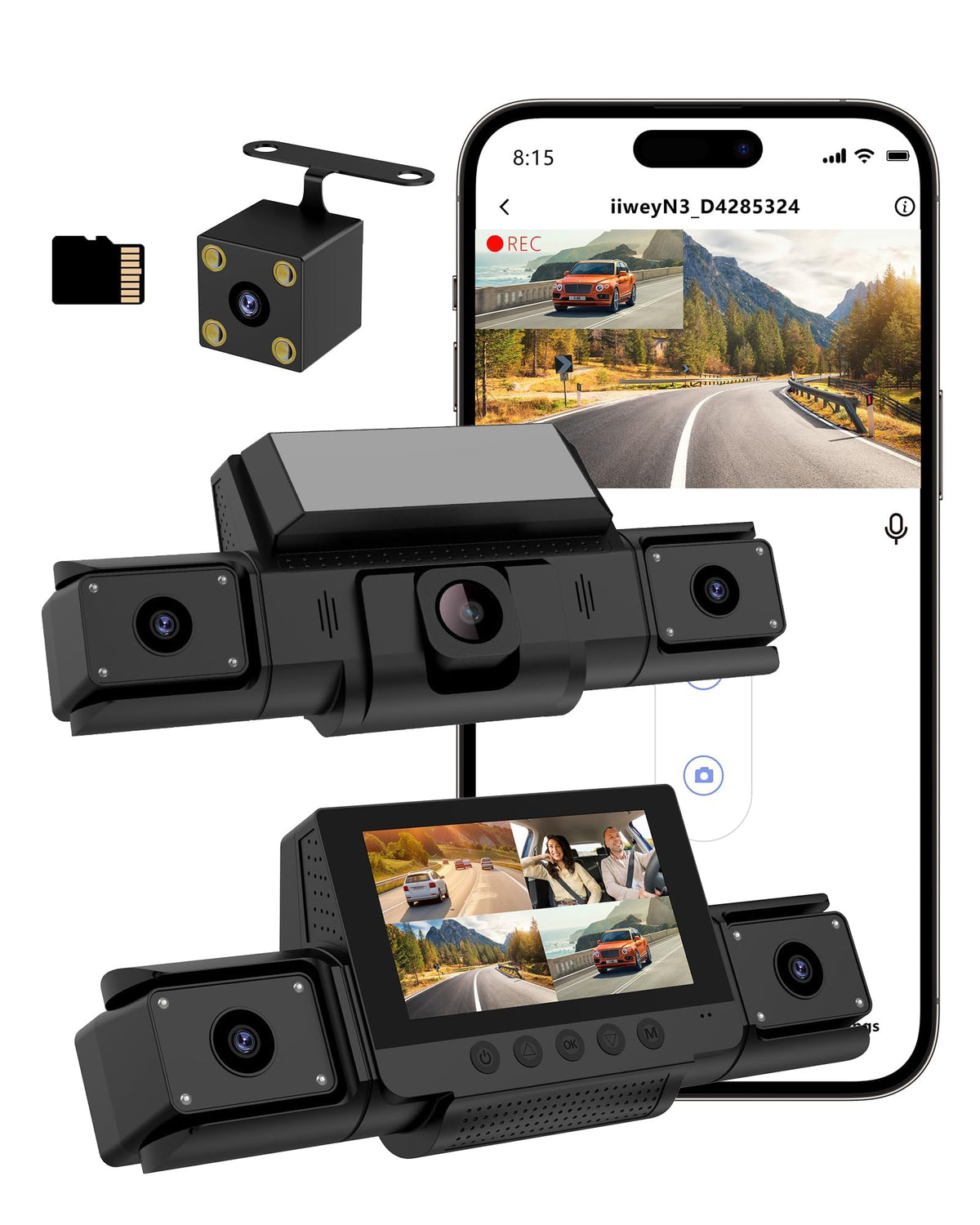 Aiseezoon front camera mounted on windshield showing clear road recording benefit