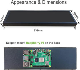 AISHICHEN 1920x480 IPS display offers clear secondary view of temps and clocks.