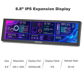 AISHICHEN 60Hz mini monitor with wide viewing angle for case dashboard.
