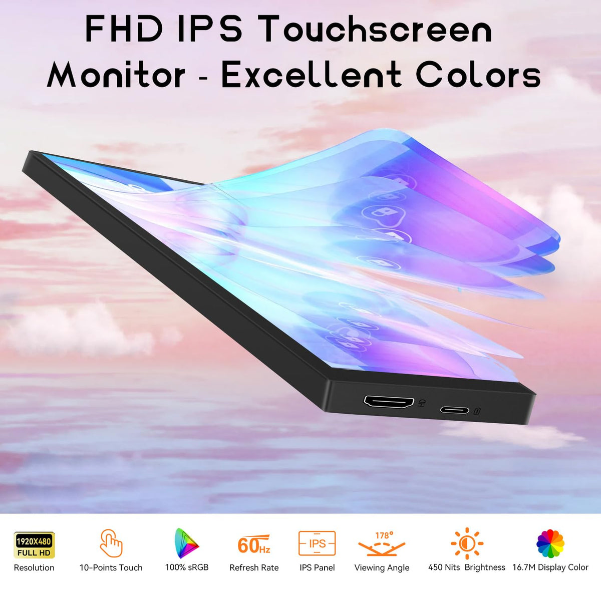 AISHICHEN monitor side ports for easy connectivity