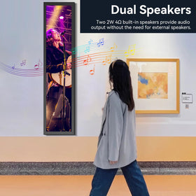 AISHICHEN bar monitor with built-in speakers enhances signage audio