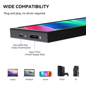 AISHICHEN mini monitor with 500-nits brightness and anti-glare for clear daytime viewing