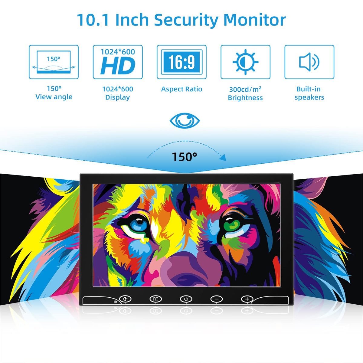 AISHICHEN Raspberry Pi ready monitor with HDMI, VGA, and BNC inputs for versatile setups.