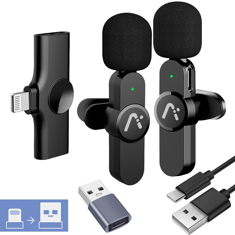 Aisizon A3d wireless lavalier mic clipped on for clean iPhone recordings.