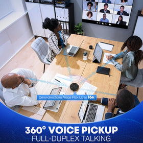AISPEECH M4 top microphone array illustrating 360-degree pickup benefit