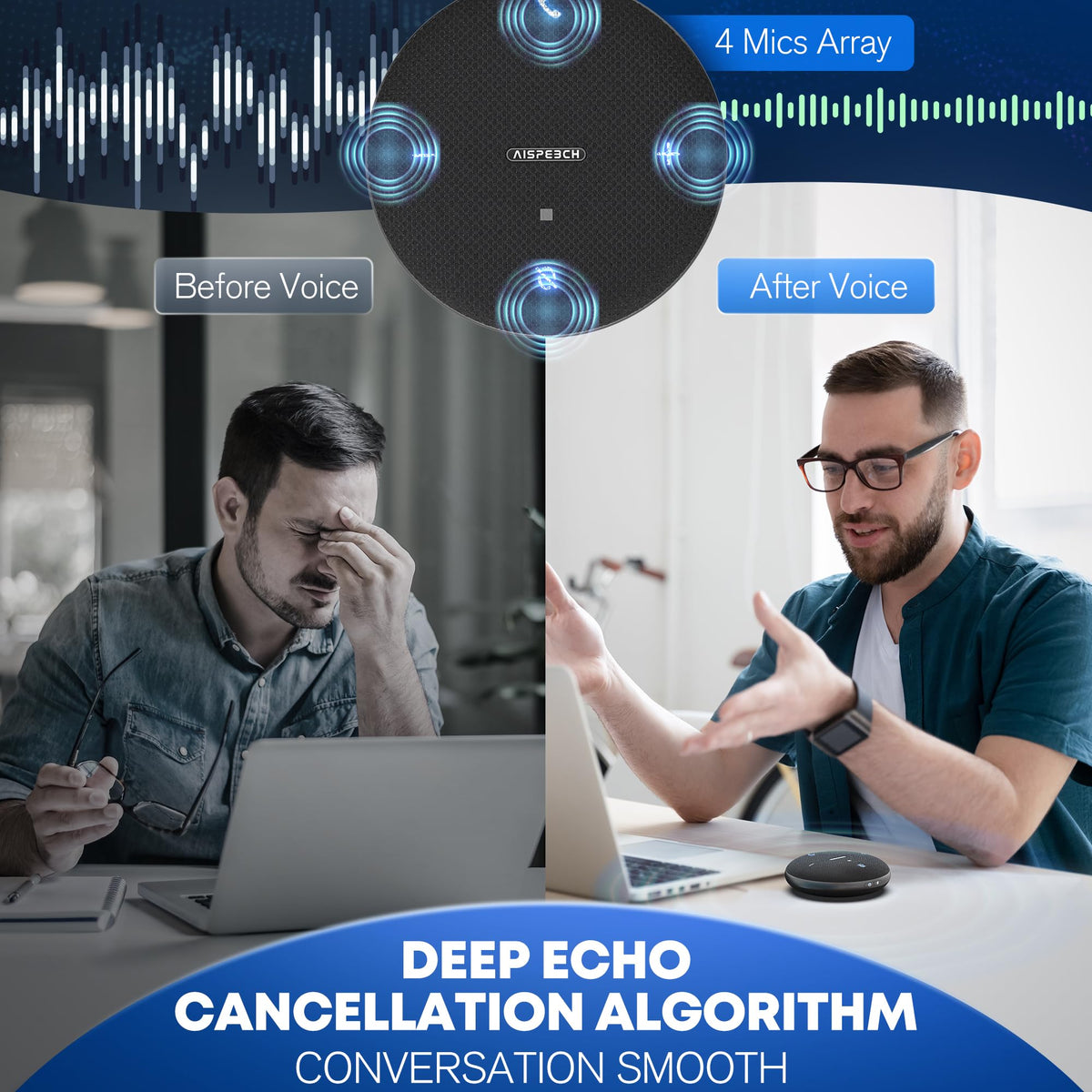 AISPEECH M4 USB connection in use enabling plug-and-play convenience