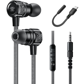 Aitalk G20 gaming earbuds with USB-C and 3.5mm dual plug for universal compatibility