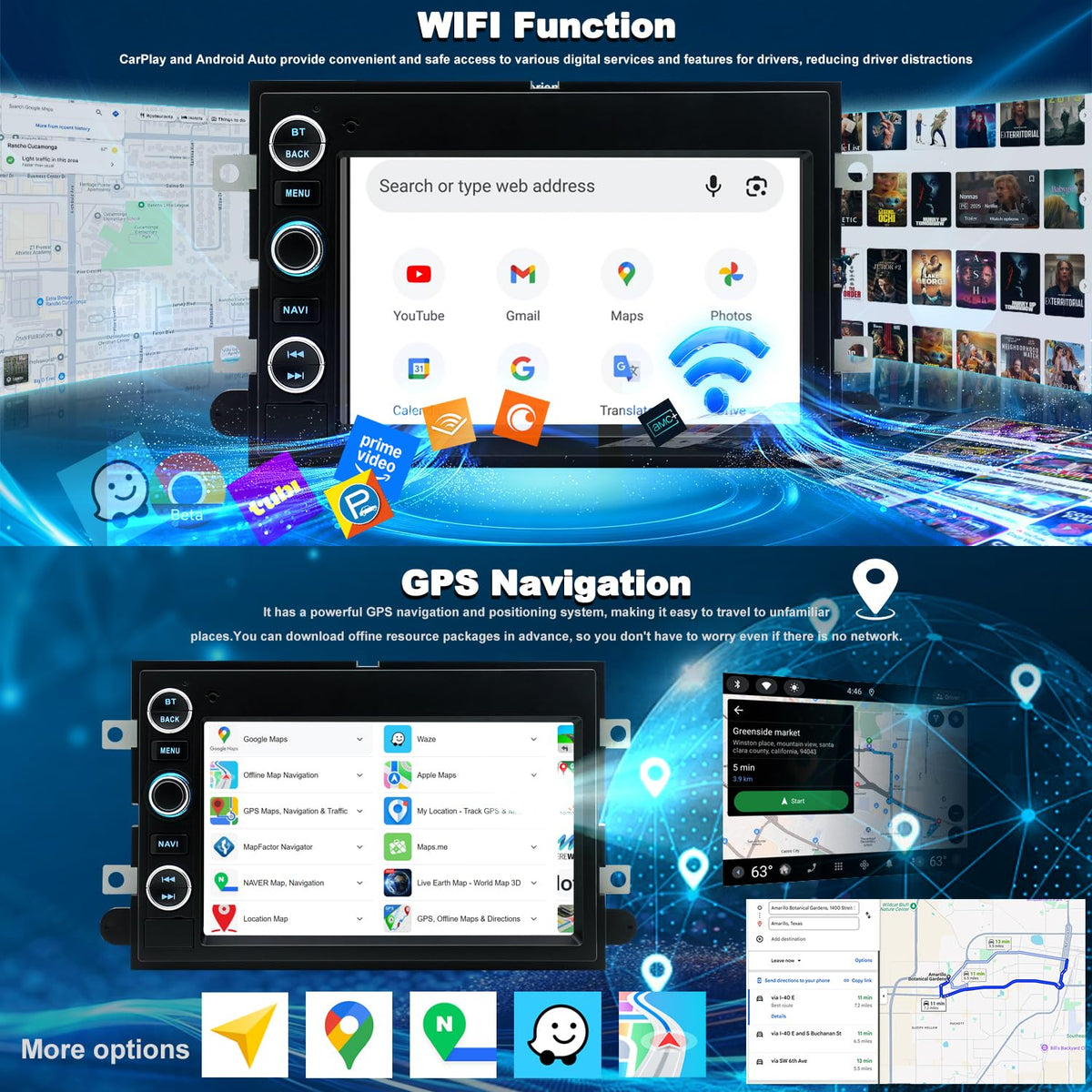 Aitrenlu built-in 5G WiFi for fast onboard internet access