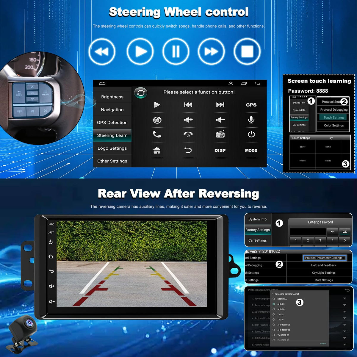 Aitrenlu car radio Bluetooth hands-free calling enhances roadside conversations.