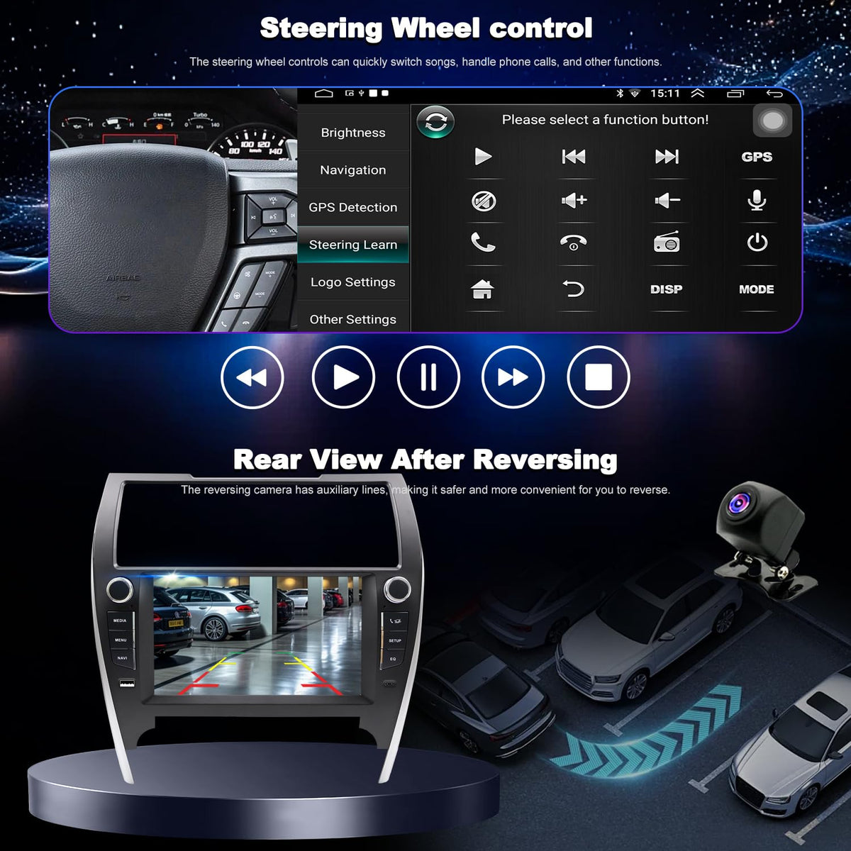 Aitrenlu 9-inch IPS touchscreen delivers bright visuals and responsive control.