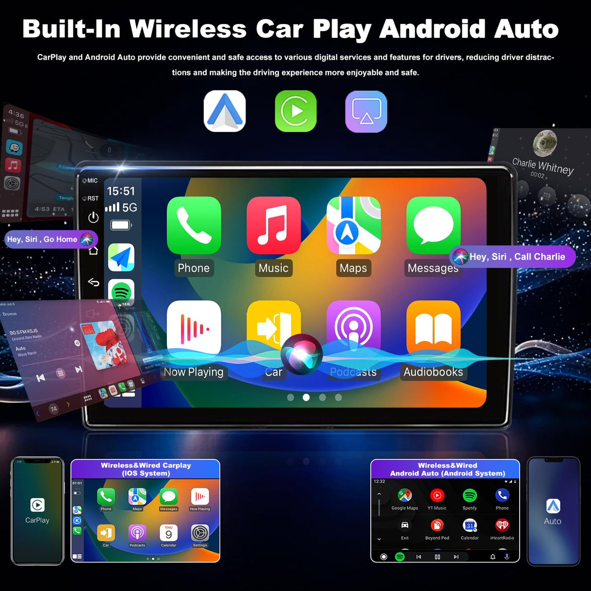 Aitrenlu Dodge Journey Bluetooth and FM radio for hands-free calls and streaming.
