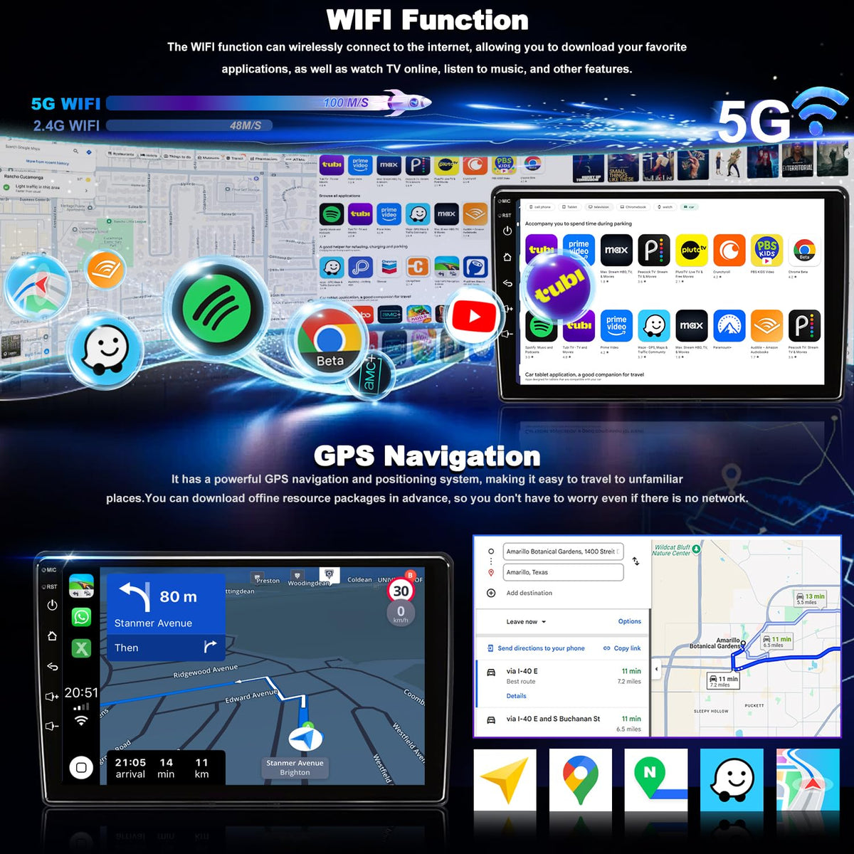 Aitrenlu Dodge Journey GPS offline maps for reliable routes without data.