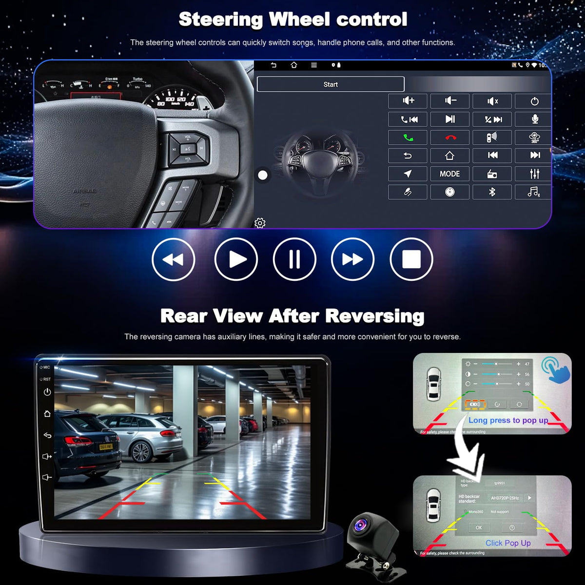 Aitrenlu Dodge Journey rearview camera aiding parking and reversing.