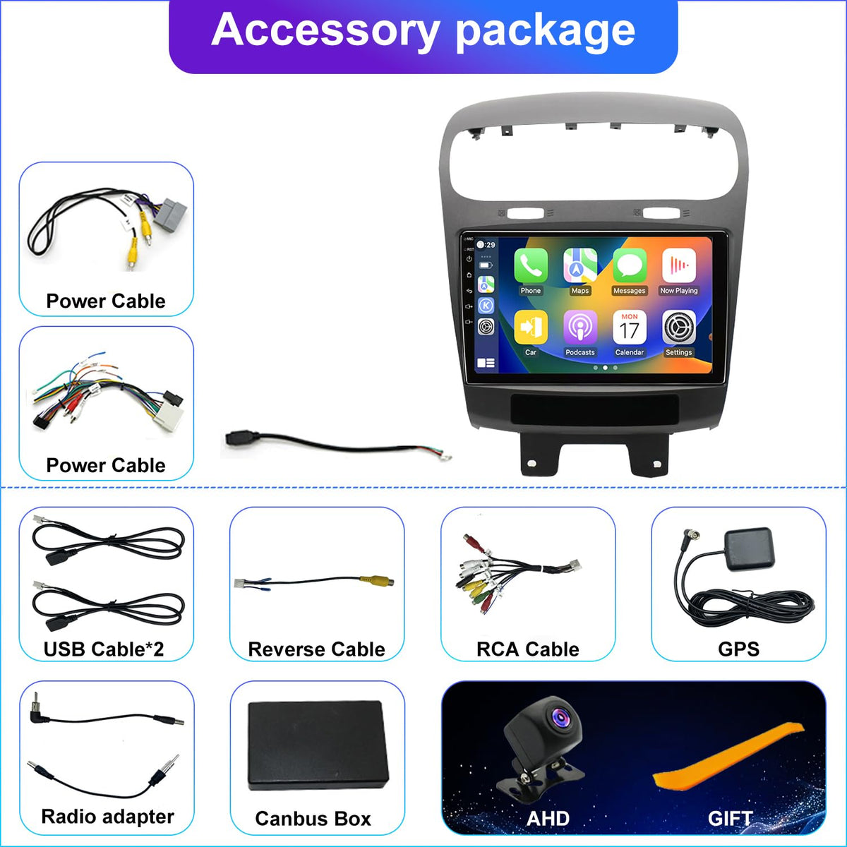 Aitrenlu Dodge Journey WiFi with CarPlay and Android Auto connectivity.