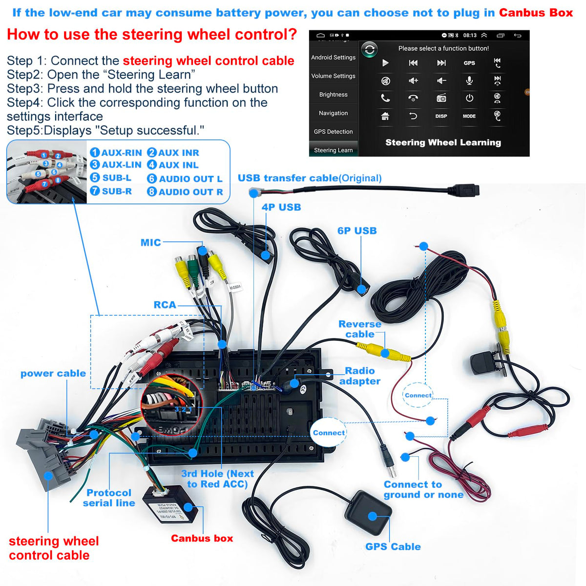 Aitrenlu steering wheel control support for convenient audio adjustments
