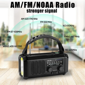 Aivica emergency crank radio solar charging mode demonstrated in daylight.