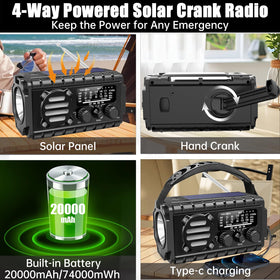 Aivica hand crank close-up providing manual emergency charging