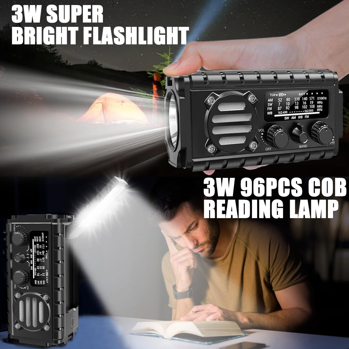 Aivica LED spotlight and 96LED reading lamp for versatile lighting