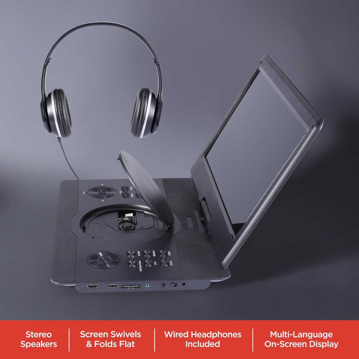 Aiwa built-in stereo speakers deliver rich, immersive sound.
