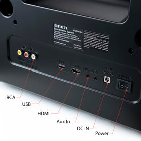 Aiwa Cinema Mirror Cast multiple inputs including HDMI USB AV and AUX