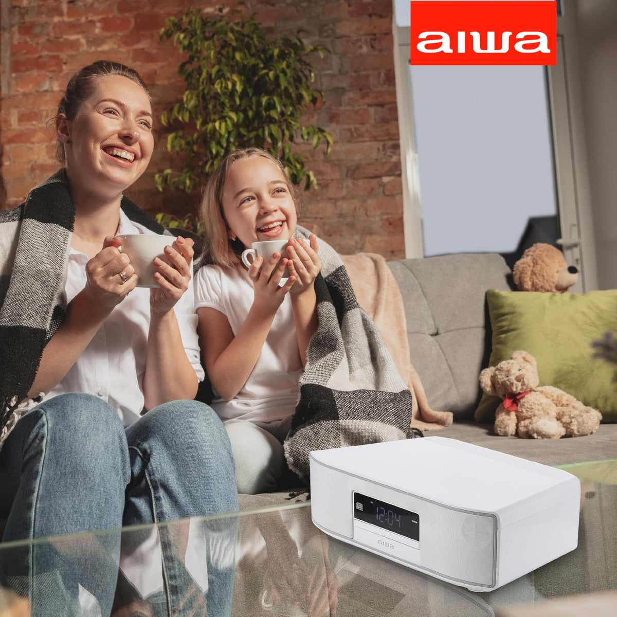 AIWA Exos control panel enables easy Bluetooth pairing and playlist access.