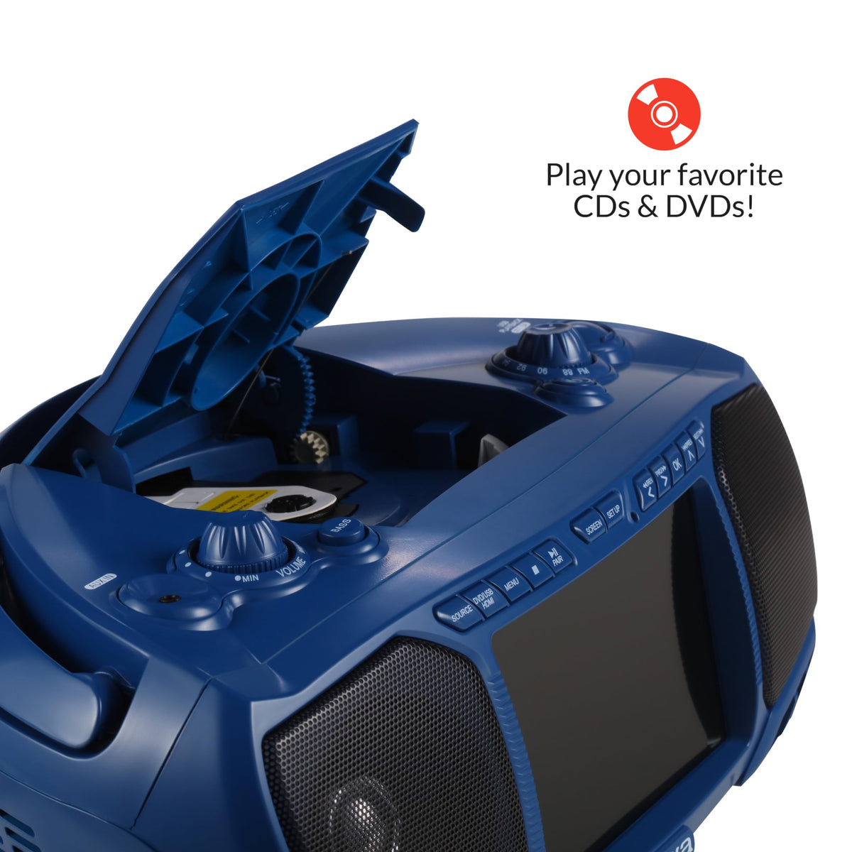Aiwa portable boombox with Bluetooth streaming for wireless music from devices.