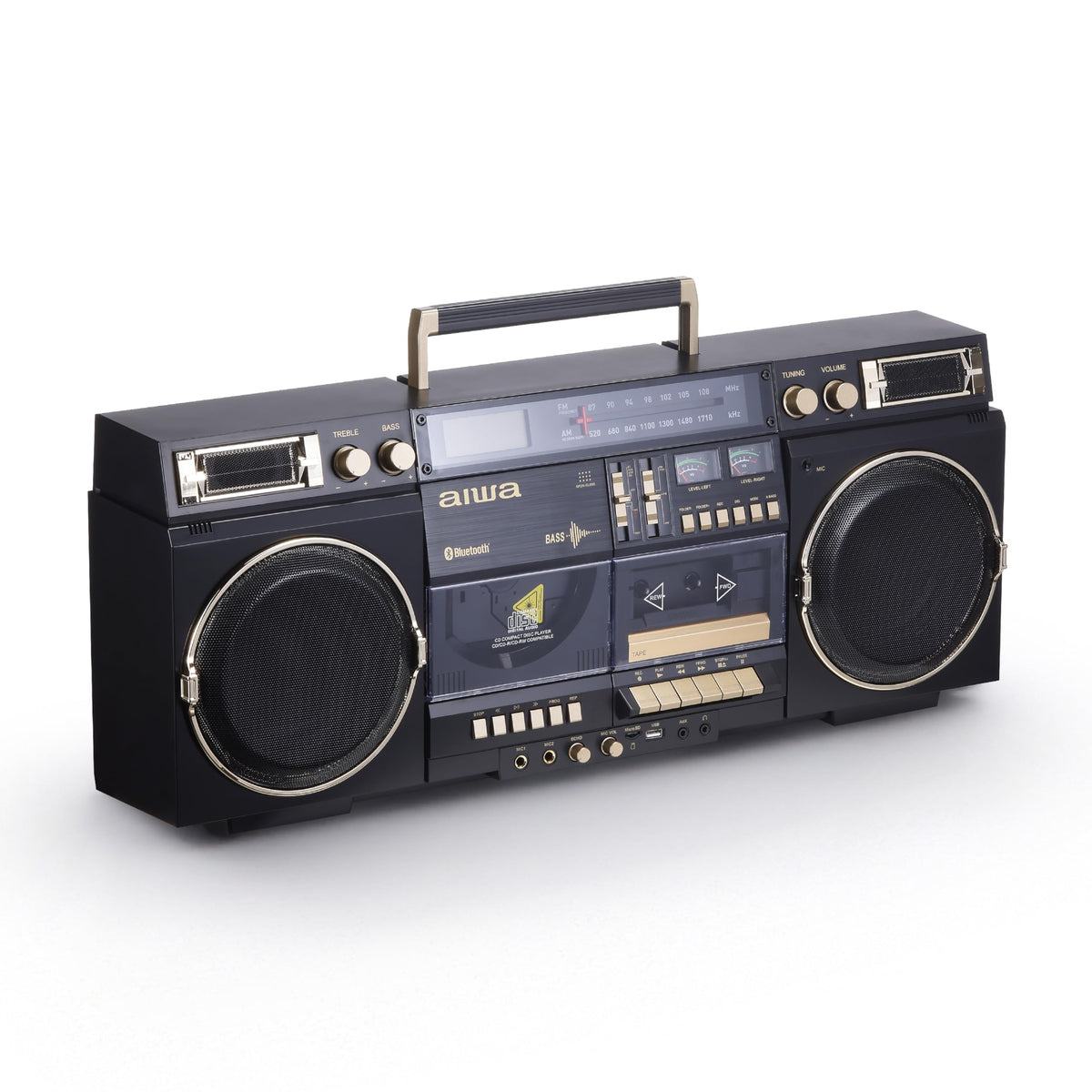 aiwa BackTrack boombox with CD player for portable, timeless listening anywhere