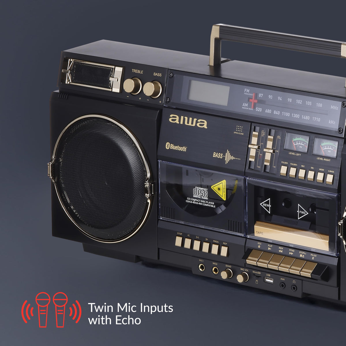 aiwa BackTrack LCD display offers easy navigation at a glance