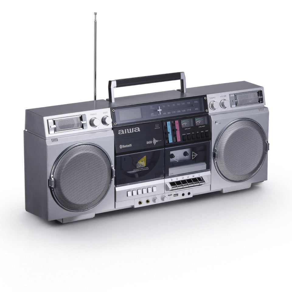 AIWA Retro Boombox CD player for portable, high-fidelity music on the go