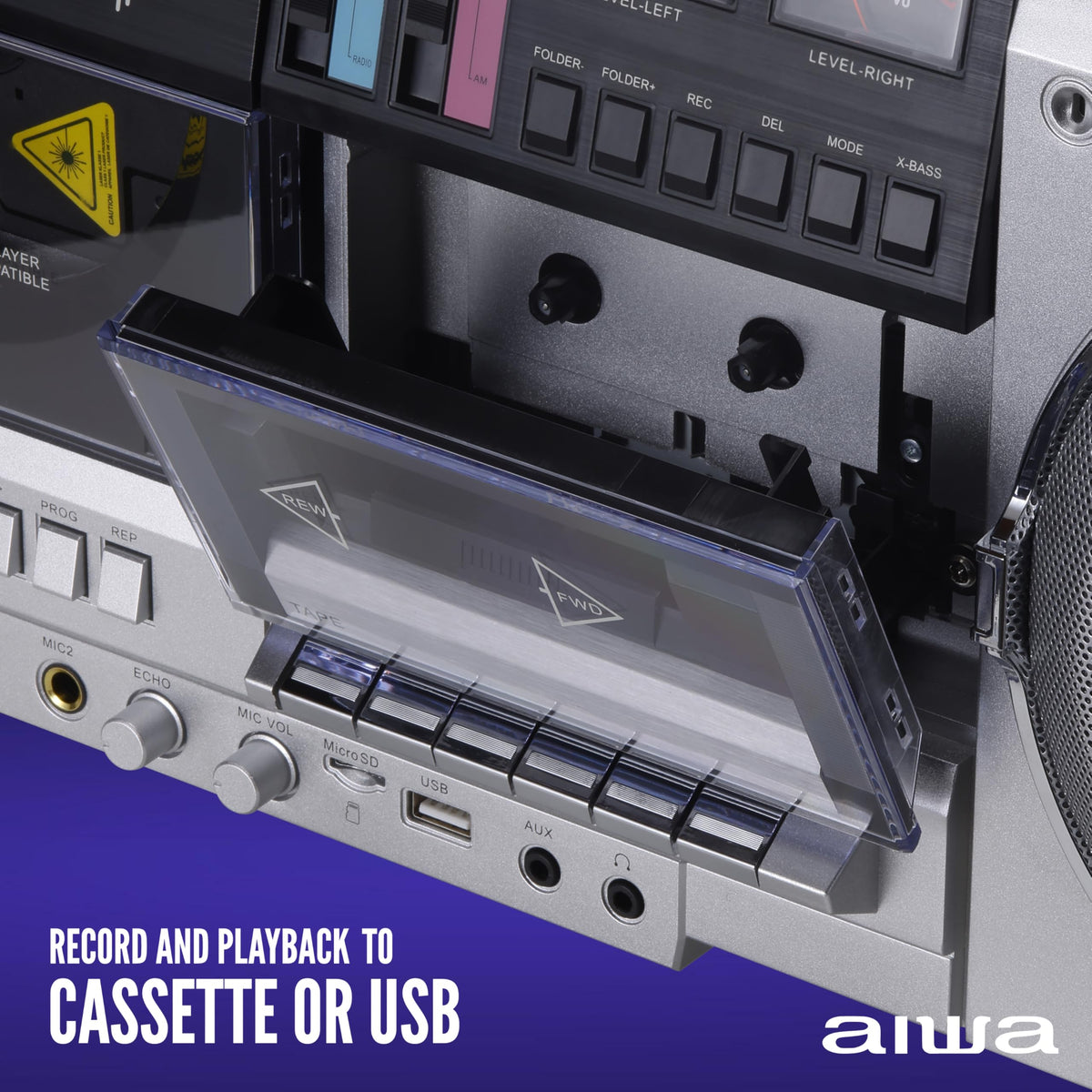 AIWA FM/AM radio for local stations and live updates