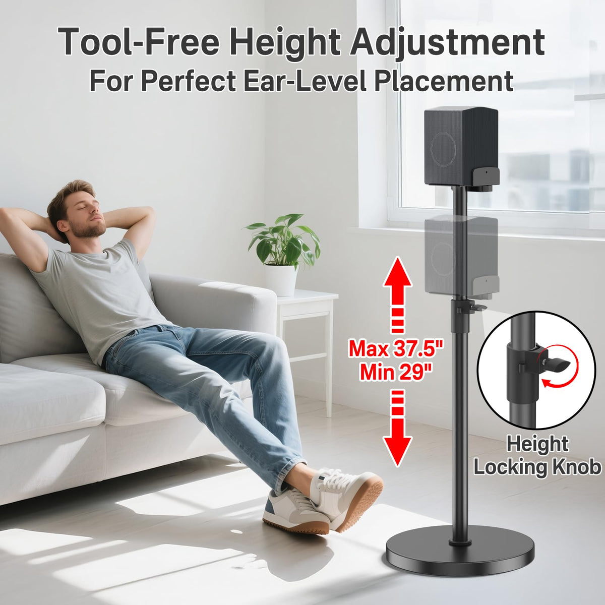 Aiweiwa telescopic knob image showing tool-free height adjustment benefit