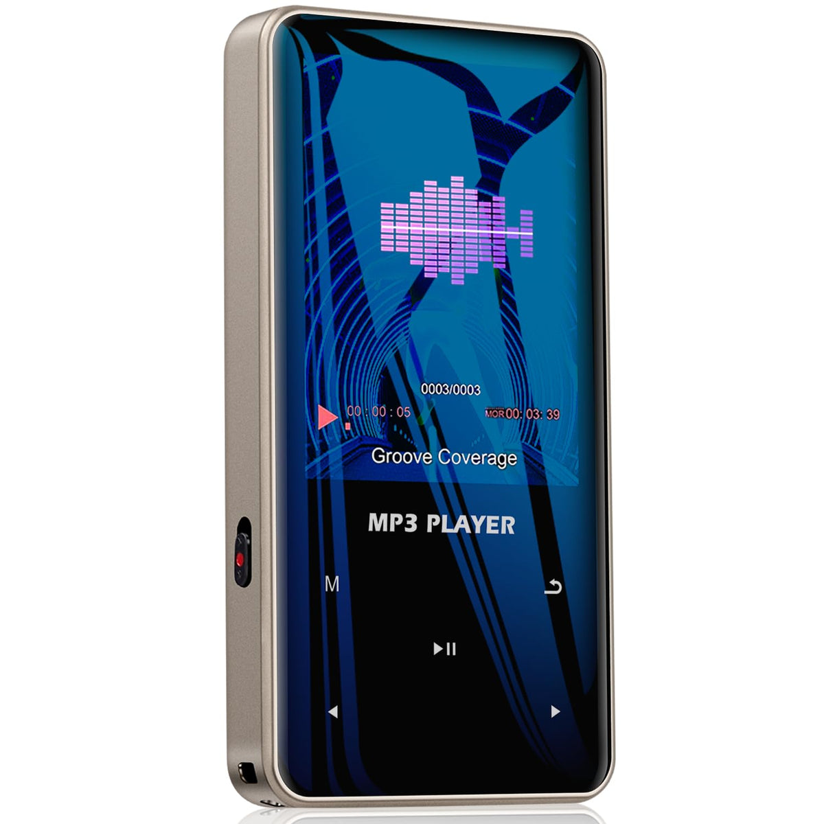 Aiworth front display showing music playback and easy navigation benefit