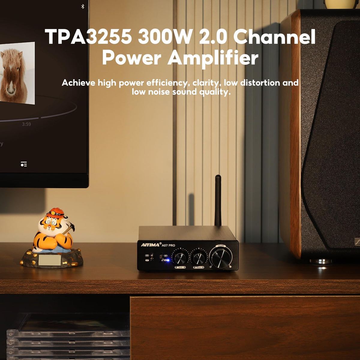AIYIMA A07 Pro DC power input and ready-to-use design with included supply