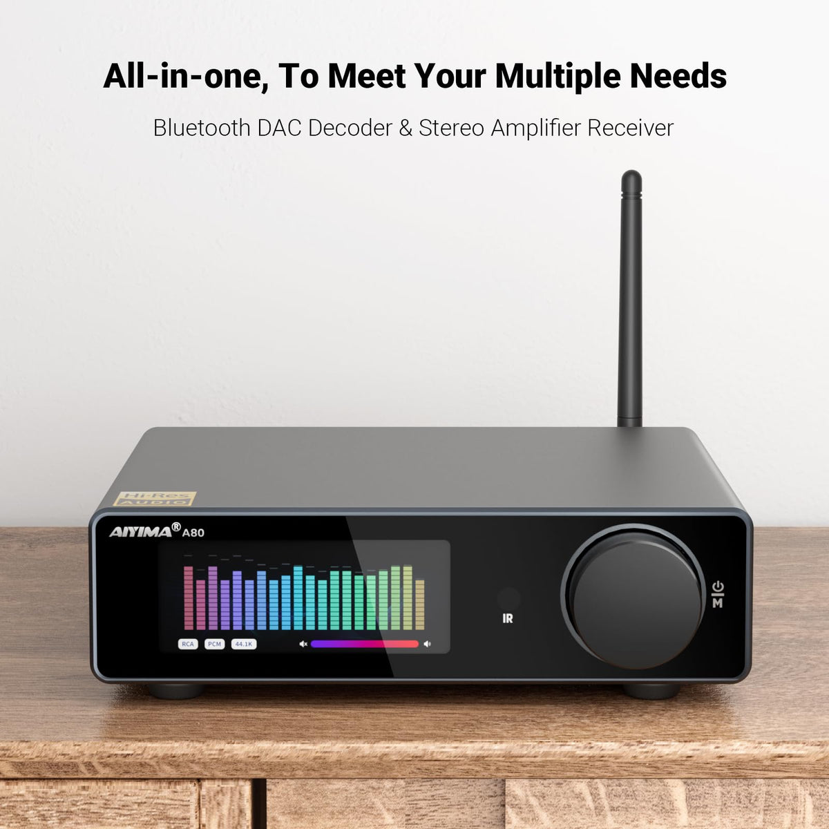 AIYIMA A80 display modes for input status and volume readout