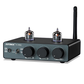 AIYIMA T1 PRO tube preamp glows warmly for a natural tone.