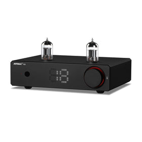 AIYIMA T20 front panel shows premium unibody design for elegant hi-fi aesthetics.