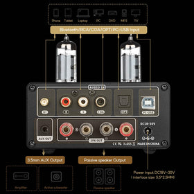 AIYIMA T9 VU meter displays live dynamics on the desk.