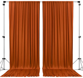AK Trading Co. 10x10 rust IFR backdrop drapes with rod-pocket for quick hanging