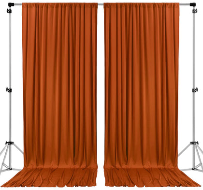 AK Trading Co. 10x10 rust IFR backdrop drapes with rod-pocket for quick hanging