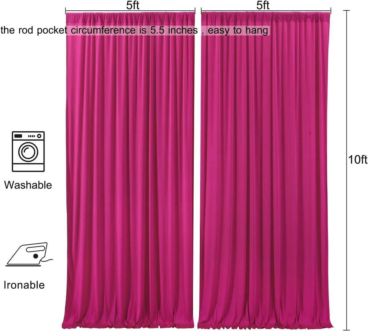 AK TRADING CO. pipe-drape ready backdrop in bold fuchsia
