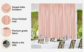 AK TRADING CO. polyester drapes resist wrinkles and stains for easy care.