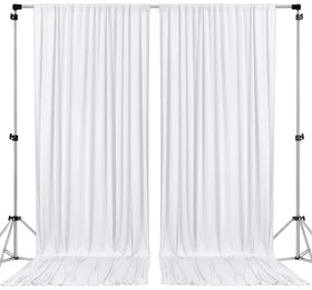AK TRADING CO white backdrop, two-panel setup for a seamless event background