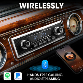 AKAMATE single-din stereo USB AUX ready for easy music playback on road trips