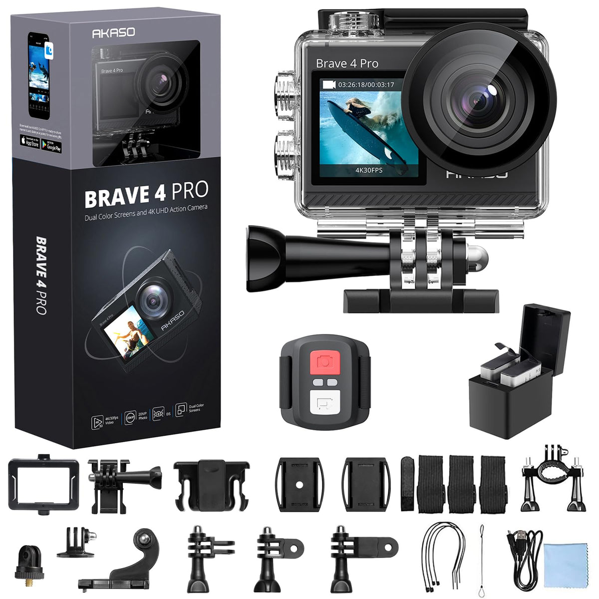 AKASO Brave 4 Pro front display helps frame selfies with clear detail.