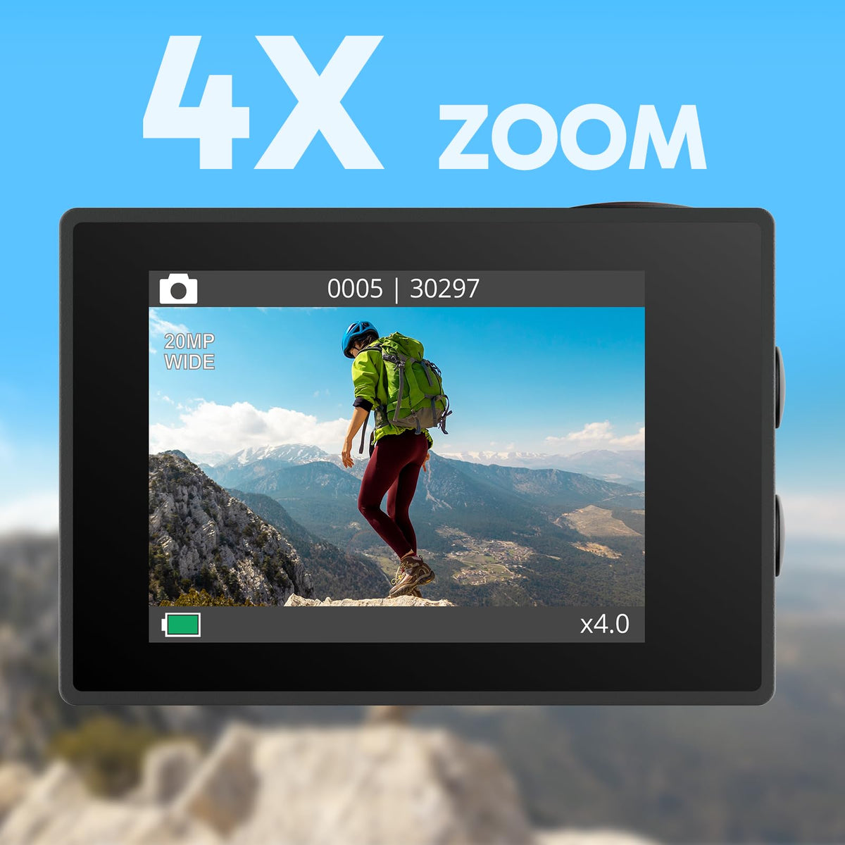 AKASO EK7000 built-in Wi-Fi for quick app transfers and sharing.