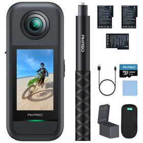 AKASO 360 Creator bundle cover showcasing immersive setup for 5.7K capture.