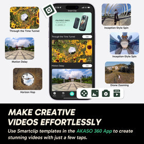 AKASO 360 AI tracking keeps subjects centered during fast motion.